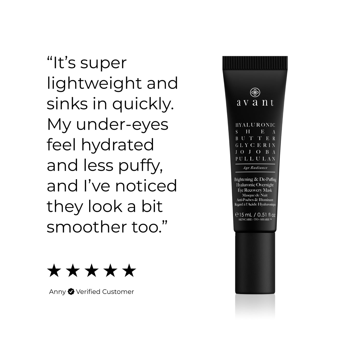 Brightening & De-Puffing Hyaluronic Overnight Eye Recovery Mask